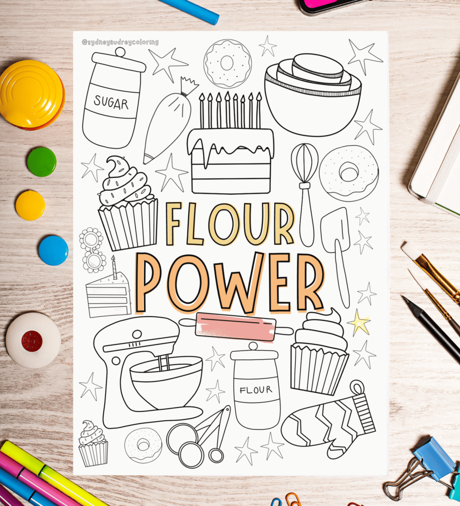 Free Coloring Pages Flour Power Baking Page